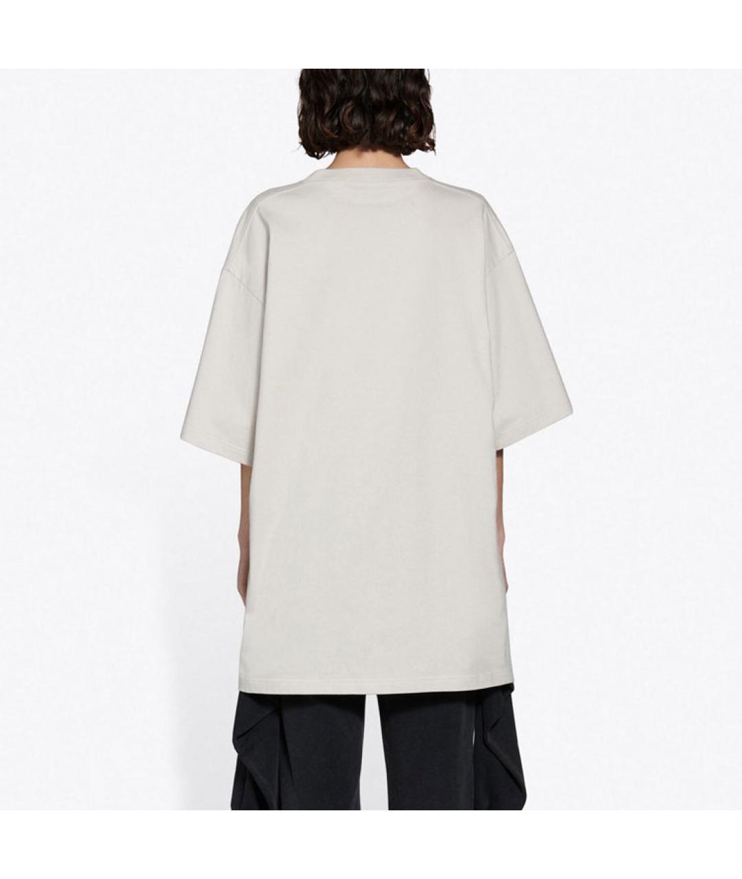 BALENCIAGA Серая хлопковая футболка, фото 6