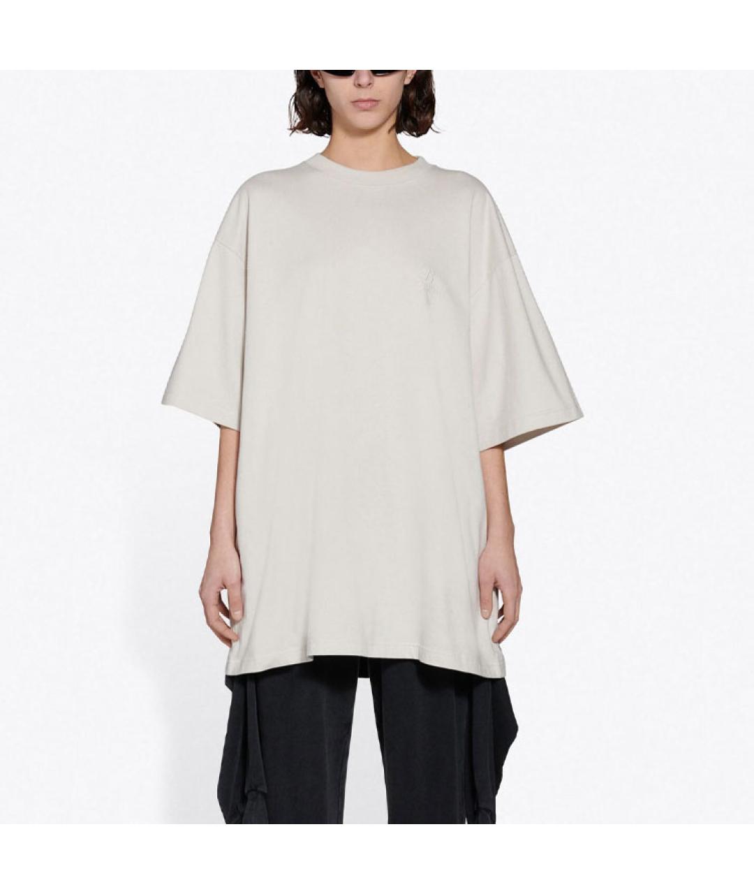 BALENCIAGA Серая хлопковая футболка, фото 5