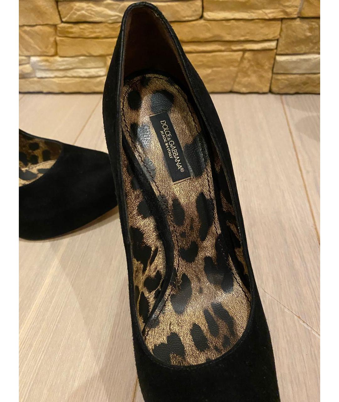 DOLCE&GABBANA Черные замшевые туфли, фото 6