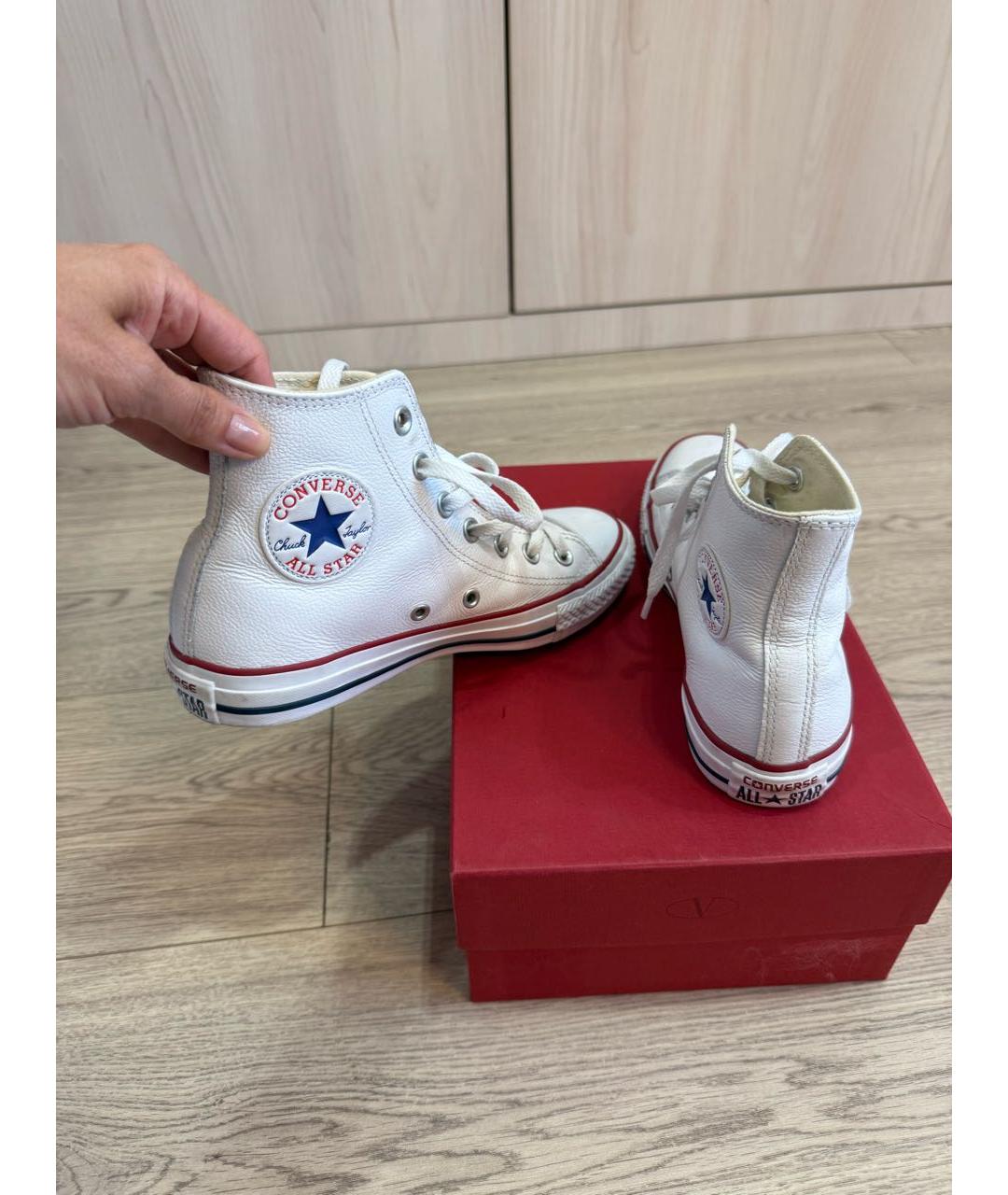 CONVERSE Белые кожаные кеды, фото 5