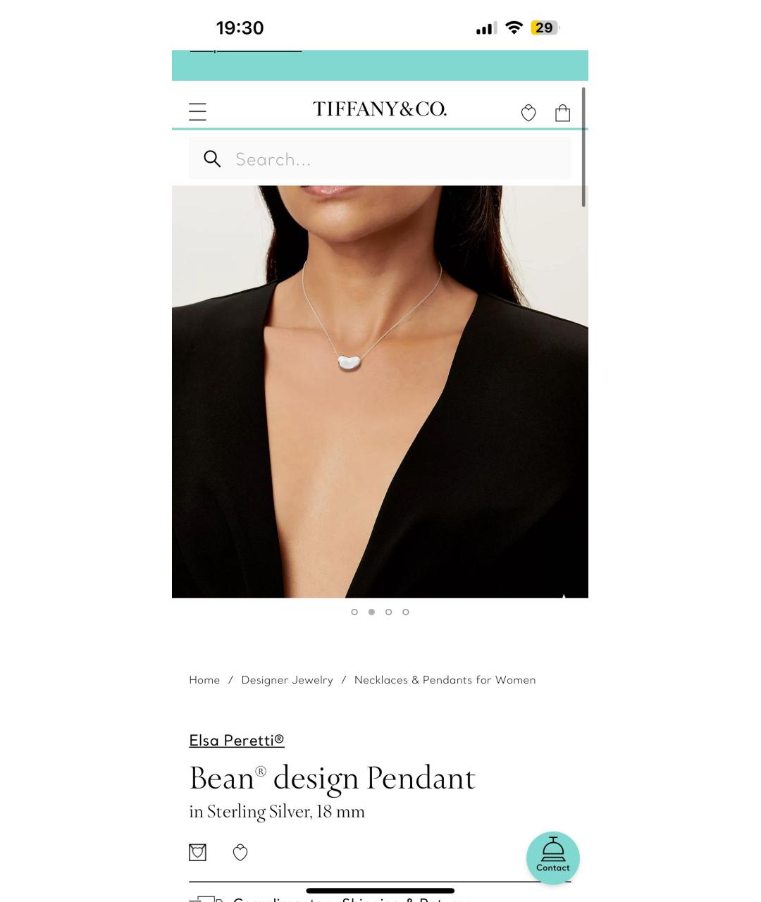 TIFFANY&CO Серебряная серебряная подвеска, фото 3