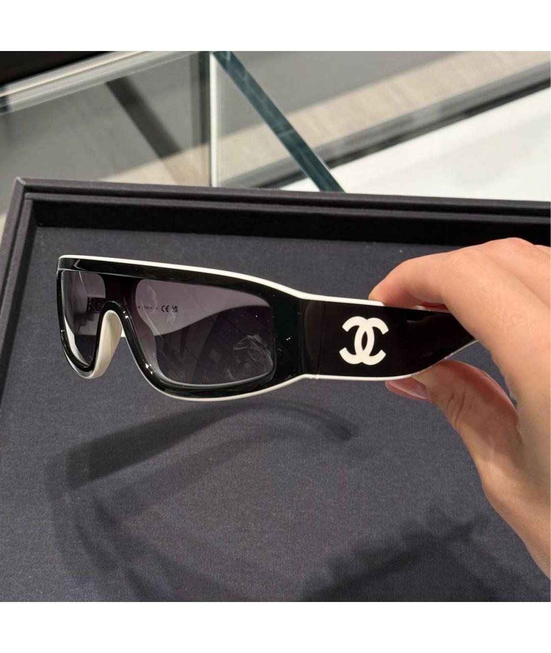 CHANEL Черные пластиковые солнцезащитные очки, фото 3