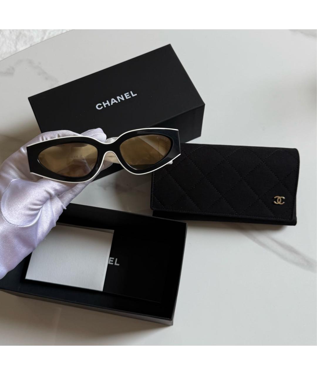 CHANEL Черные пластиковые солнцезащитные очки, фото 5