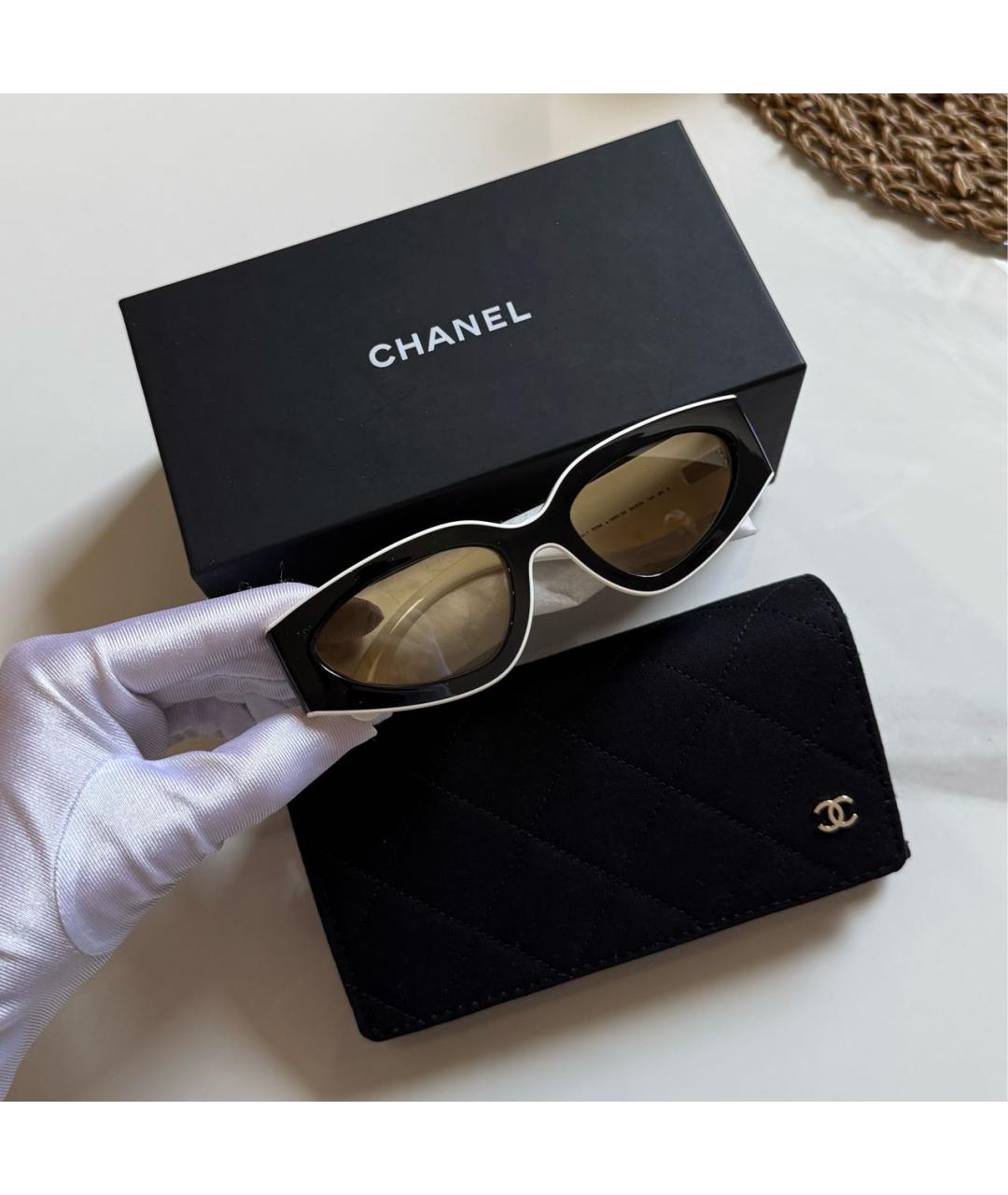 CHANEL Черные пластиковые солнцезащитные очки, фото 2