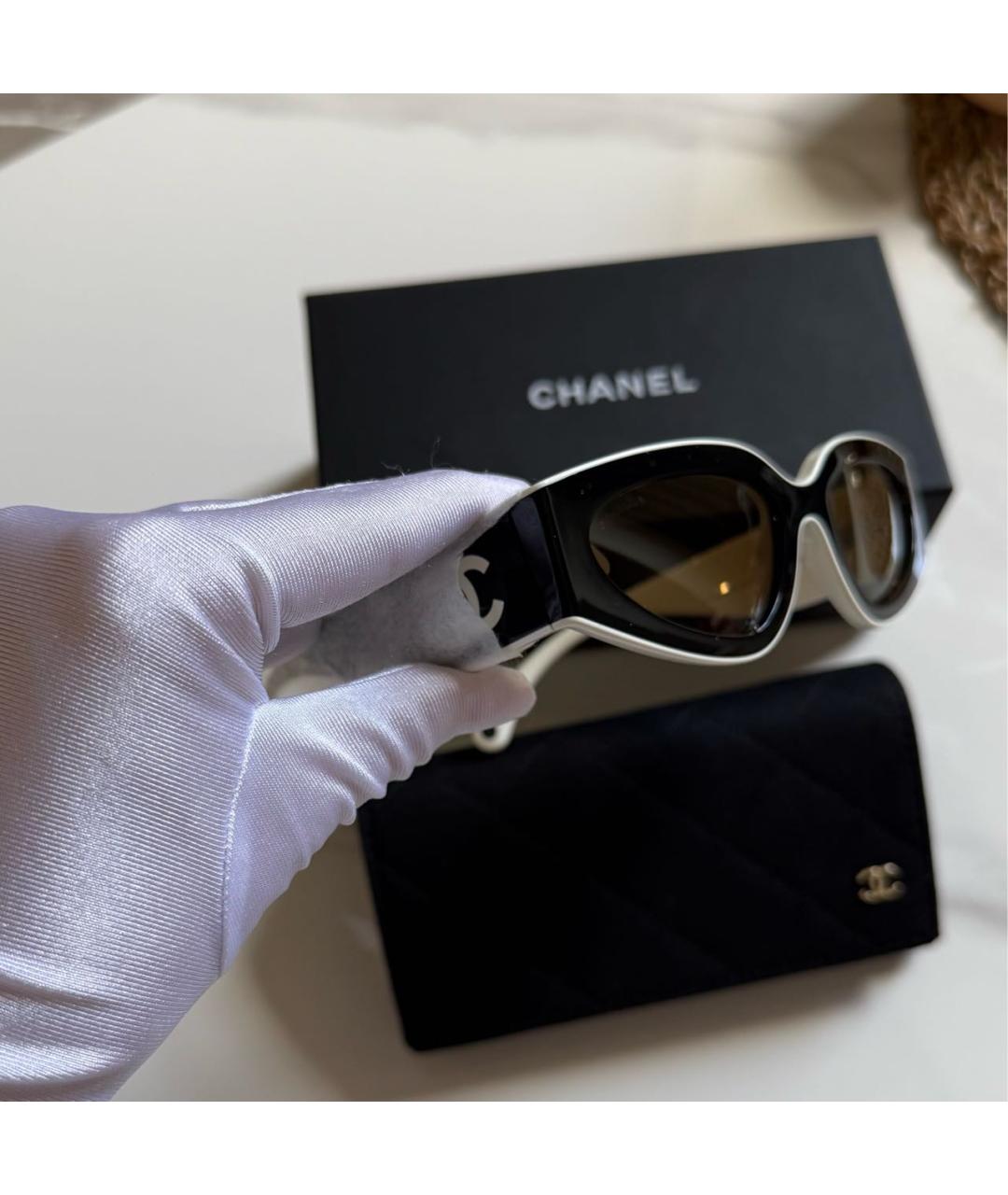 CHANEL Черные пластиковые солнцезащитные очки, фото 4