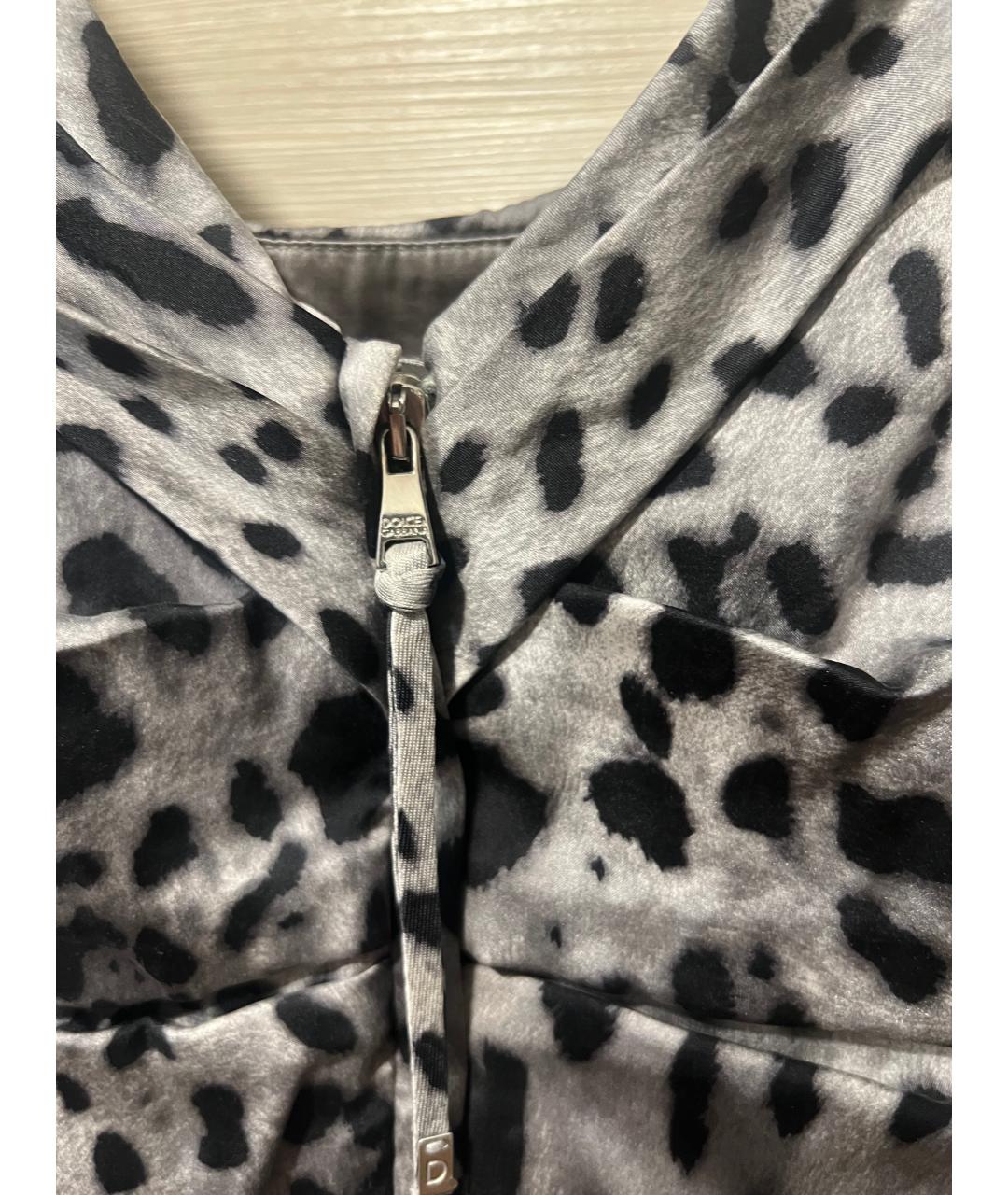 DOLCE&GABBANA Серое шелковое коктейльное платье, фото 3