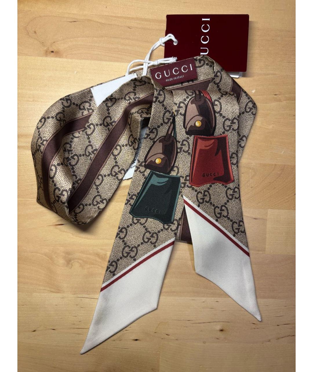 GUCCI Мульти шелковый шарф, фото 8