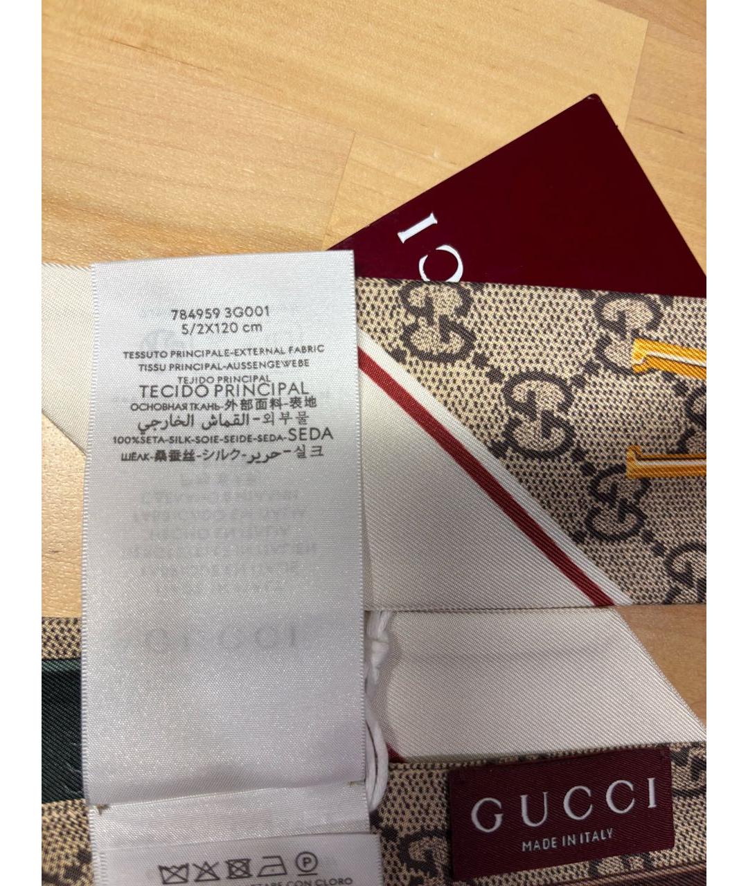 GUCCI Мульти шелковый шарф, фото 5