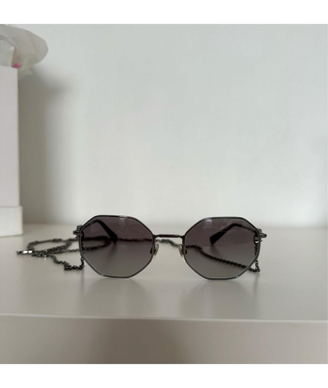 VALENTINO Серебряные металлические солнцезащитные очки, фото 5
