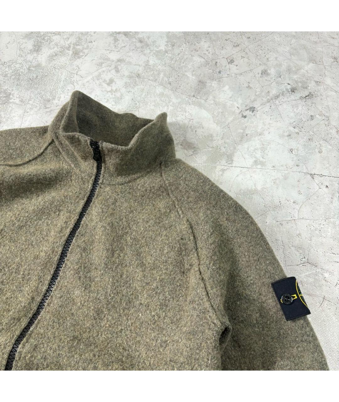 STONE ISLAND Хаки шерстяной джемпер / свитер, фото 3