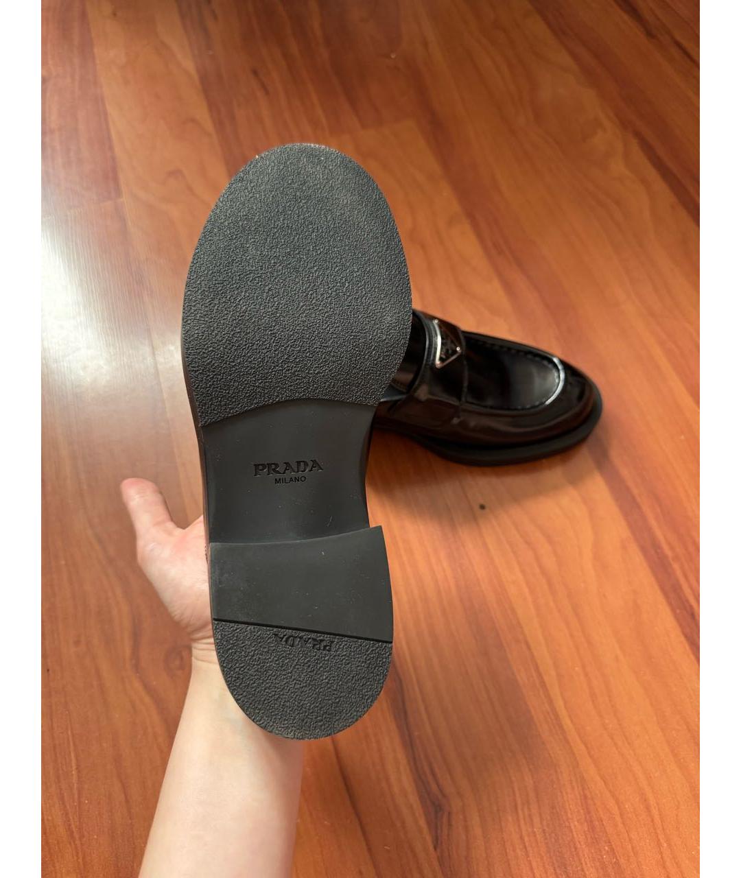 PRADA Черные кожаные сабо, фото 4