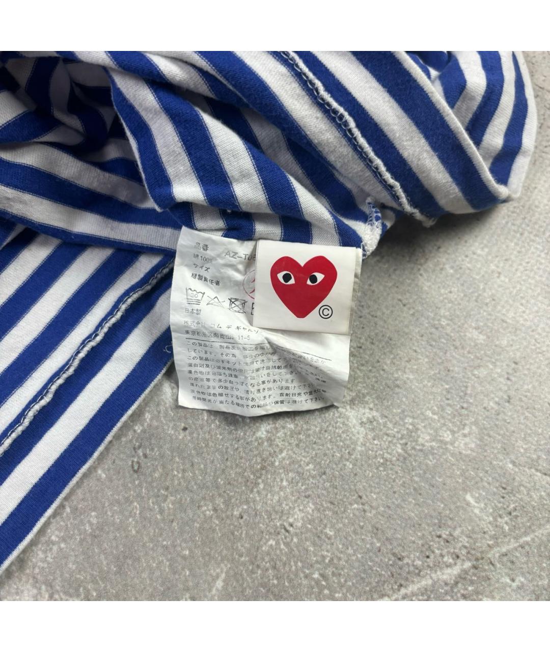 COMME DES GARÇONS PLAY Белая хлопковая футболка, фото 6