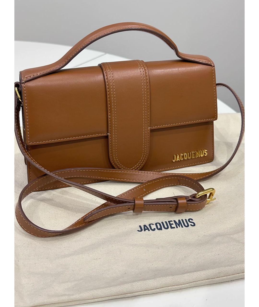 JACQUEMUS Коричневая кожаная сумка через плечо, фото 4