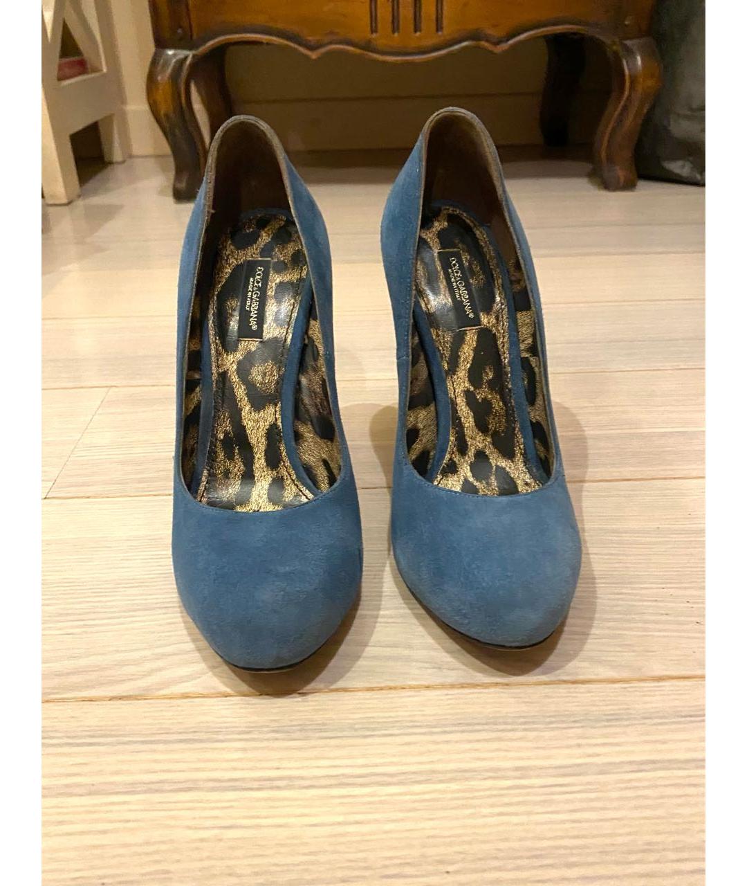 DOLCE&GABBANA Синие замшевые туфли, фото 2