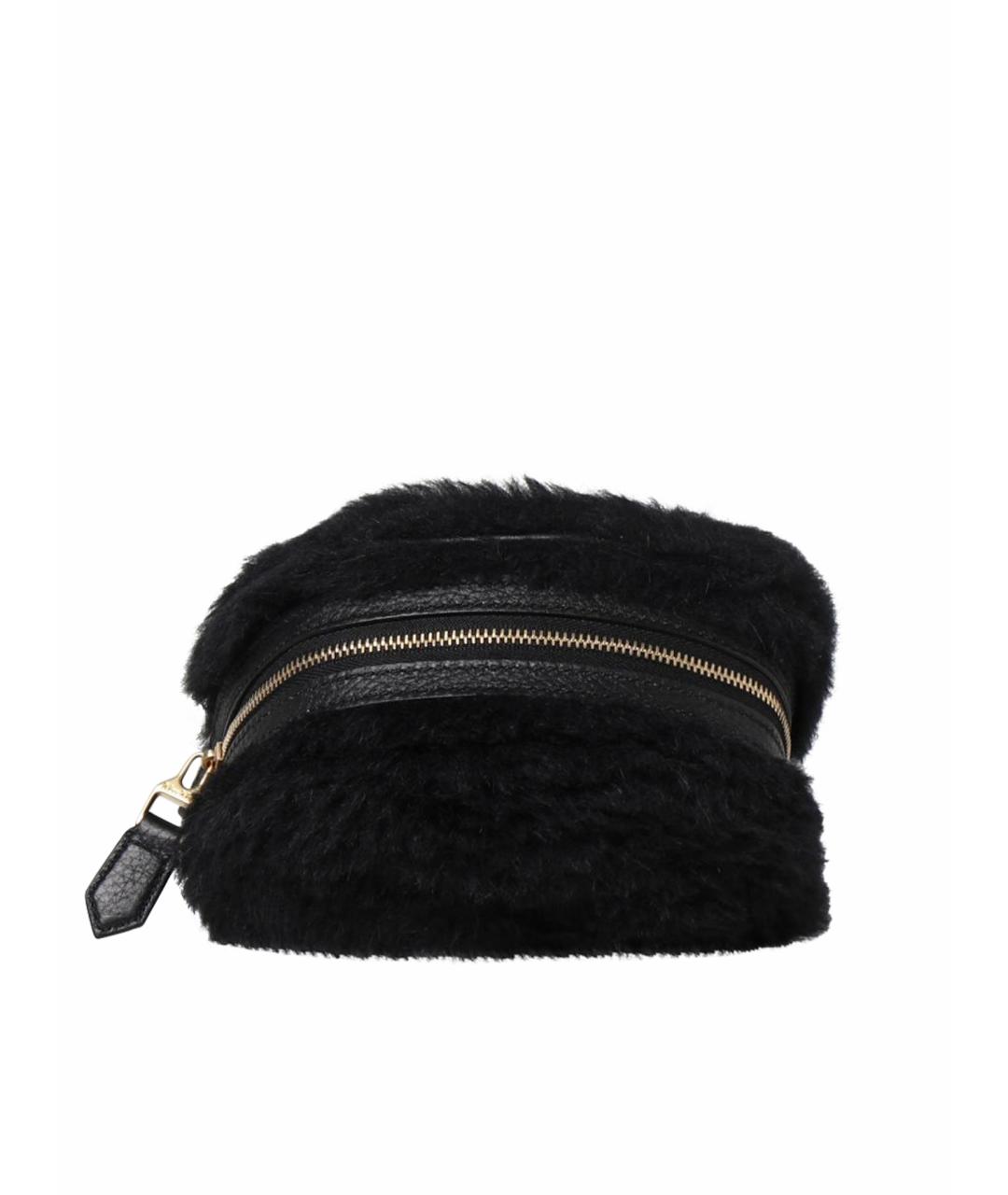 MAX MARA Черная меховая сумка с короткими ручками, фото 1