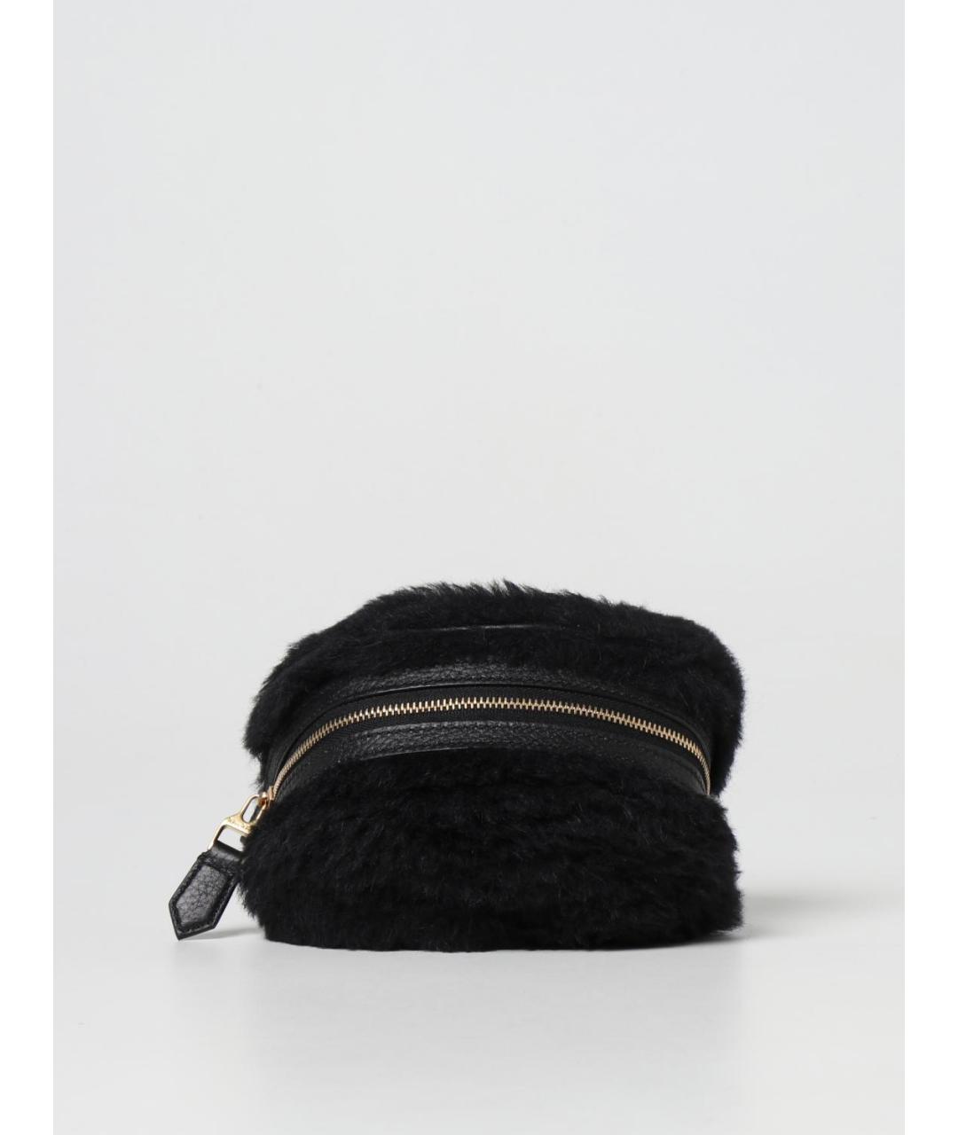 MAX MARA Черная меховая сумка с короткими ручками, фото 6