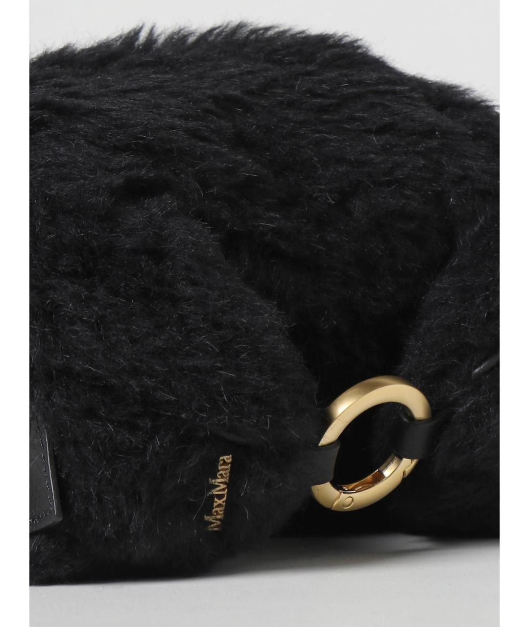 MAX MARA Черная меховая сумка с короткими ручками, фото 4