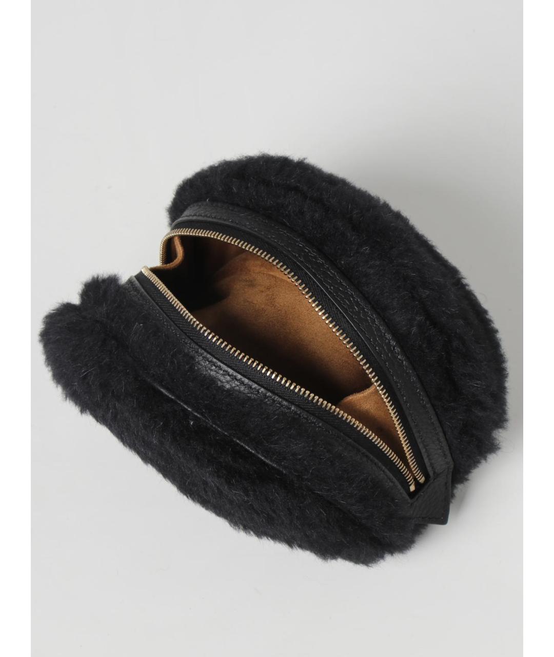 MAX MARA Черная меховая сумка с короткими ручками, фото 5