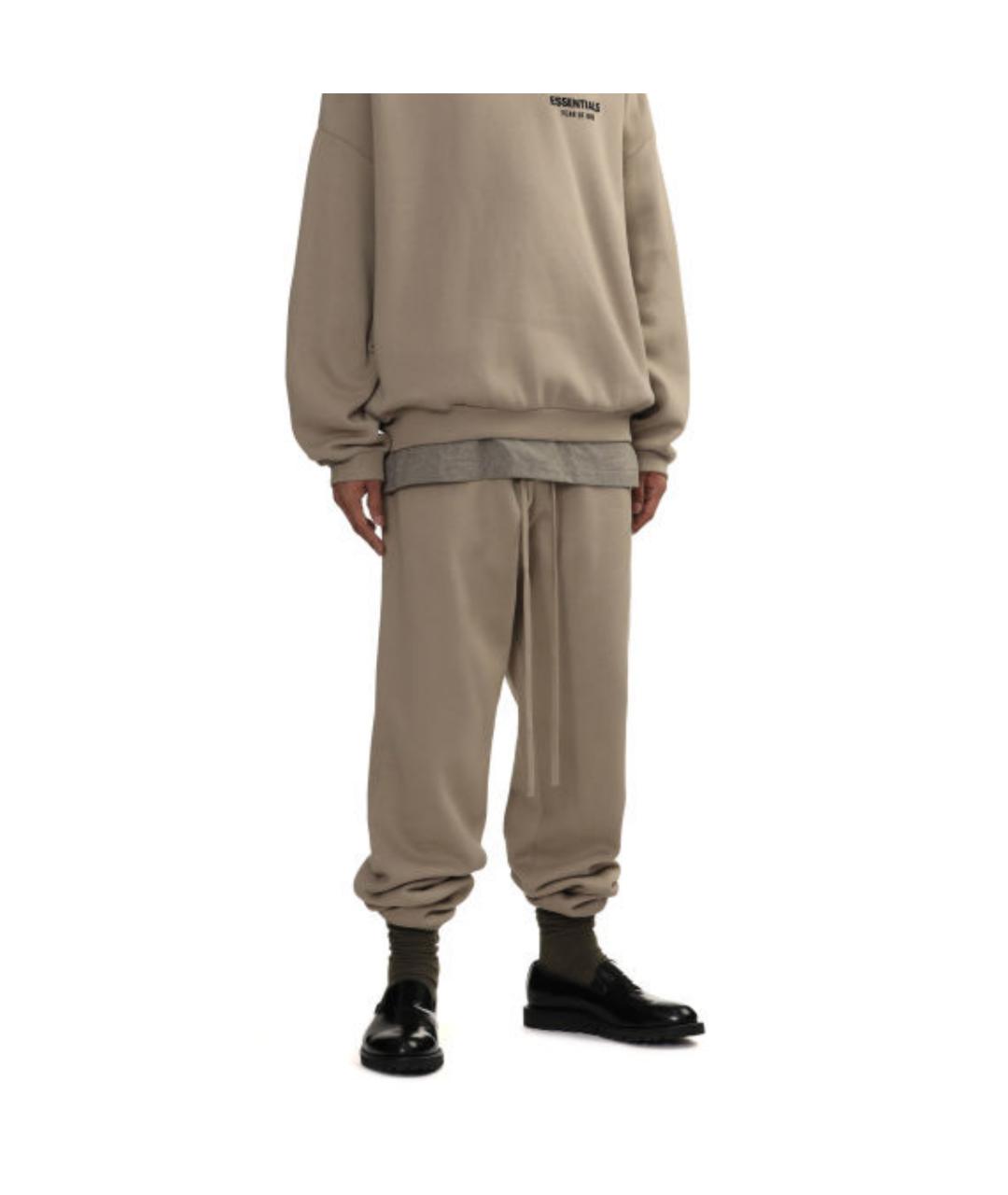 FEAR OF GOD ESSENTIALS Коричневые хлопковые повседневные брюки, фото 3
