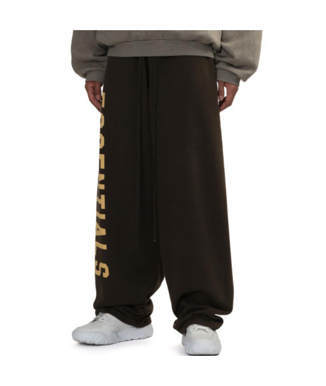 FEAR OF GOD ESSENTIALS Коричневые хлопковые повседневные брюки, фото 4