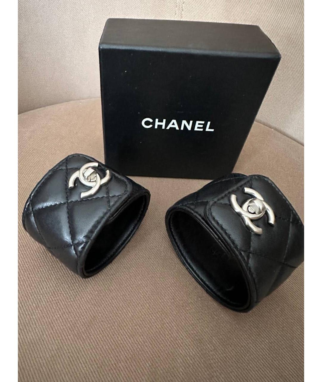 CHANEL Черный кожаный браслет, фото 6