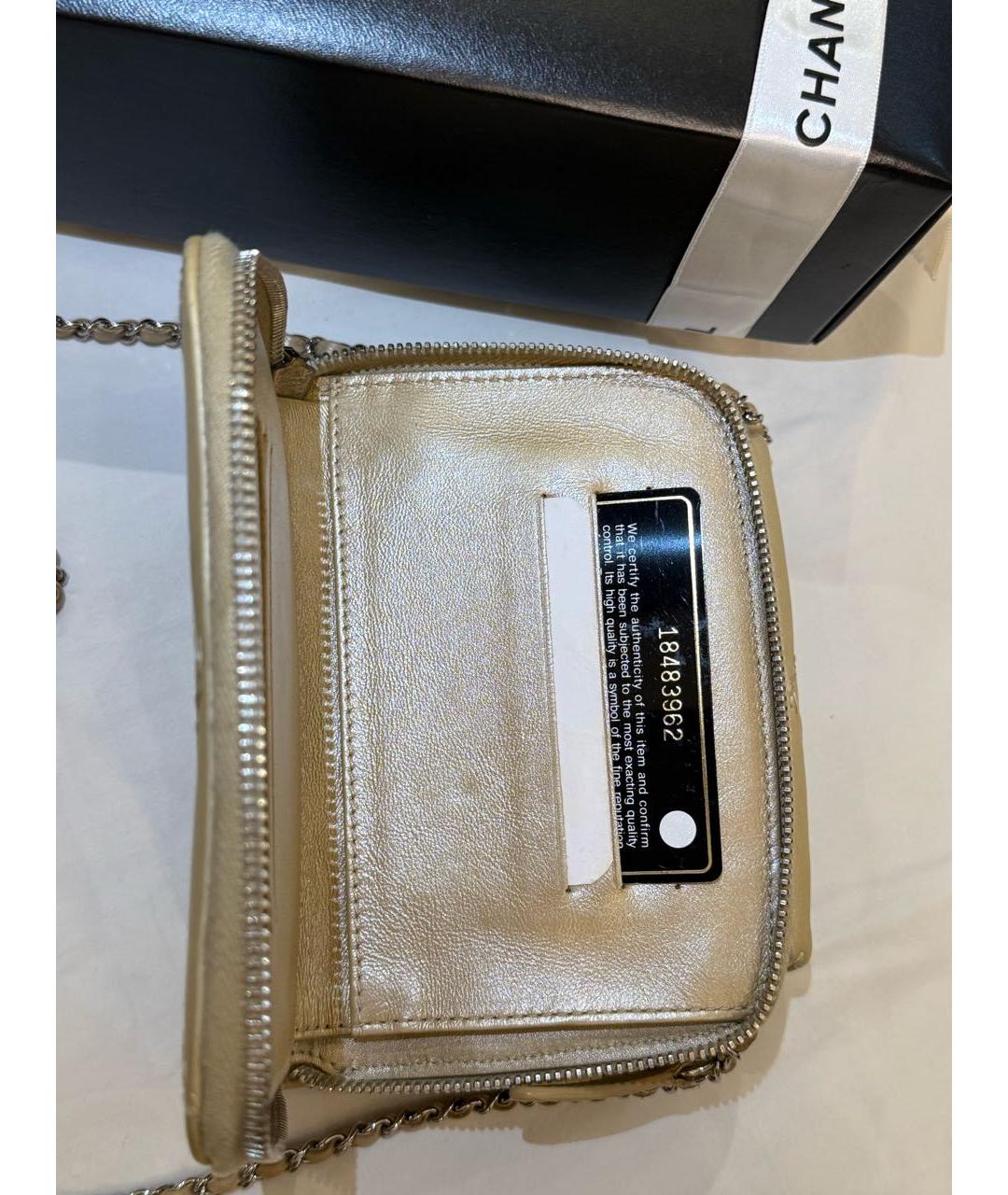 CHANEL Бежевый кожаный кошелек, фото 6