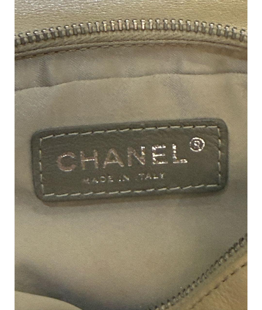 CHANEL Бежевый кожаный кошелек, фото 7