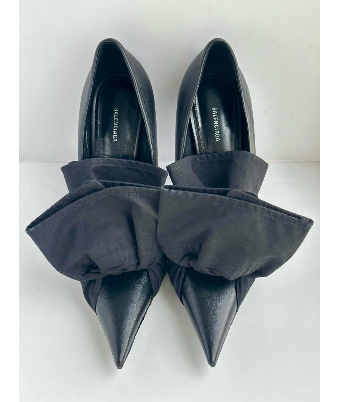 BALENCIAGA Черные кожаные туфли, фото 5