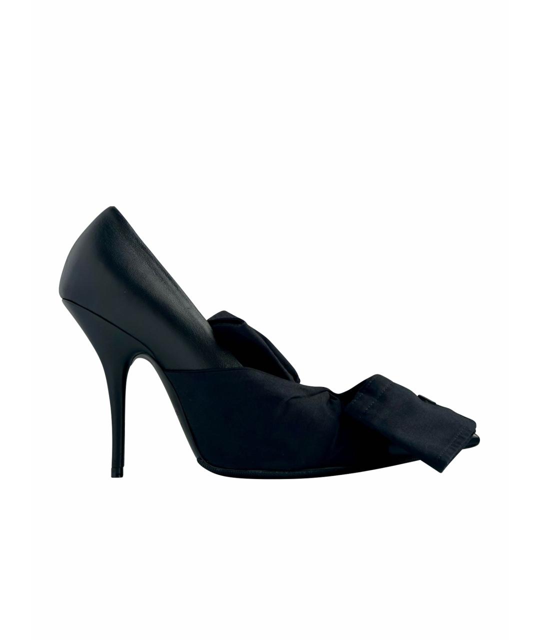 BALENCIAGA Черные кожаные туфли, фото 1
