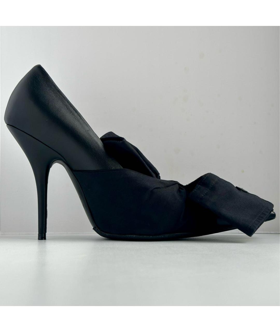 BALENCIAGA Черные кожаные туфли, фото 8
