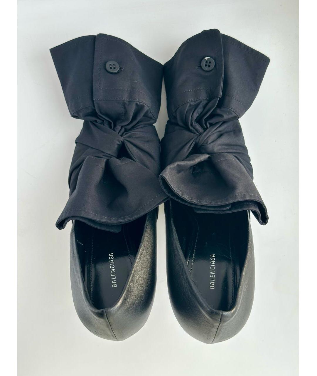BALENCIAGA Черные кожаные туфли, фото 3