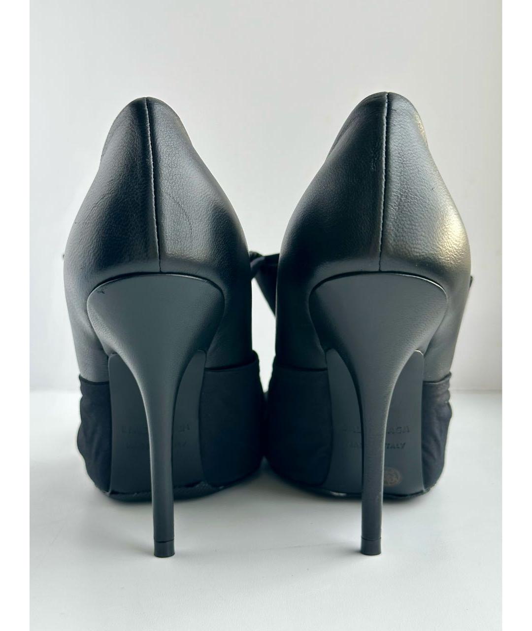 BALENCIAGA Черные кожаные туфли, фото 4