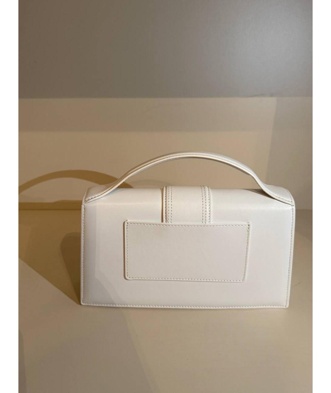 JACQUEMUS Белая кожаная сумка на плечо, фото 4