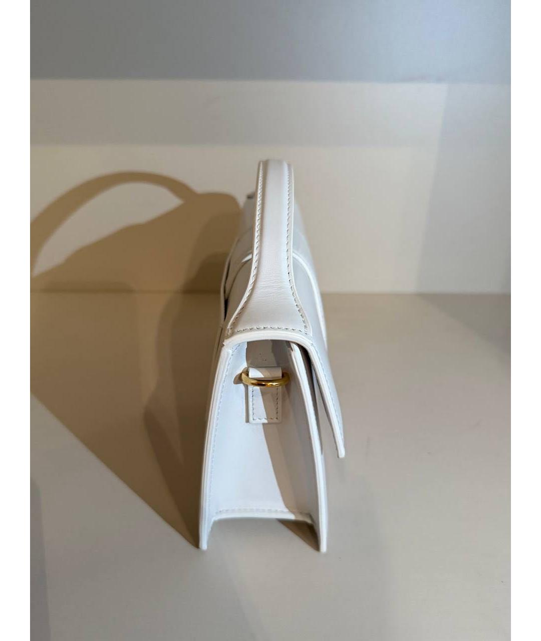 JACQUEMUS Белая кожаная сумка на плечо, фото 3