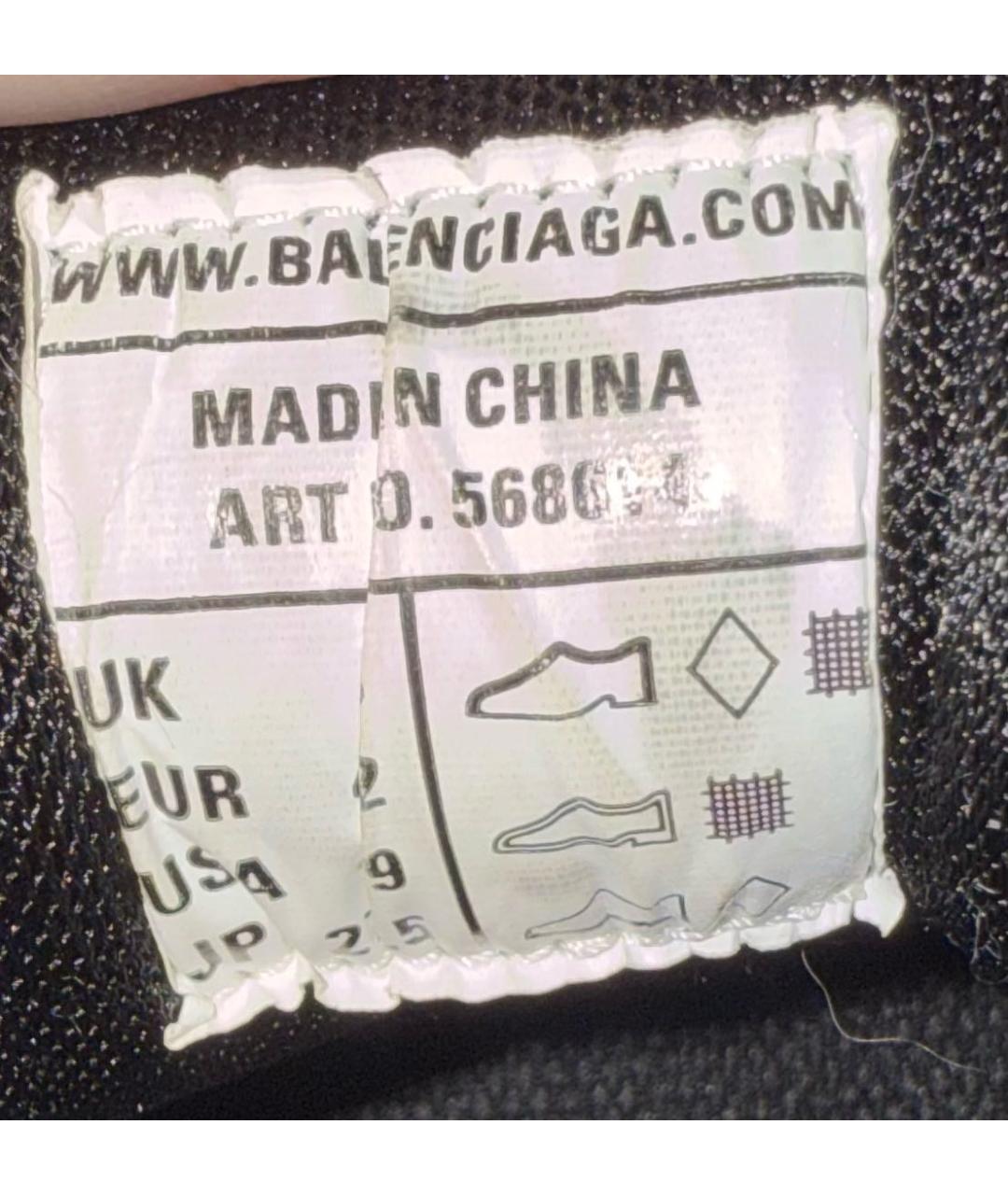 BALENCIAGA Черные низкие кроссовки / кеды из искусственной кожи, фото 6