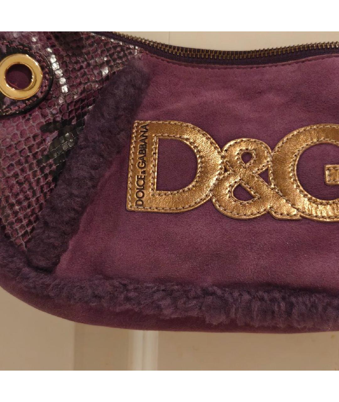 DOLCE&GABBANA Фиолетовая замшевая сумка через плечо, фото 7