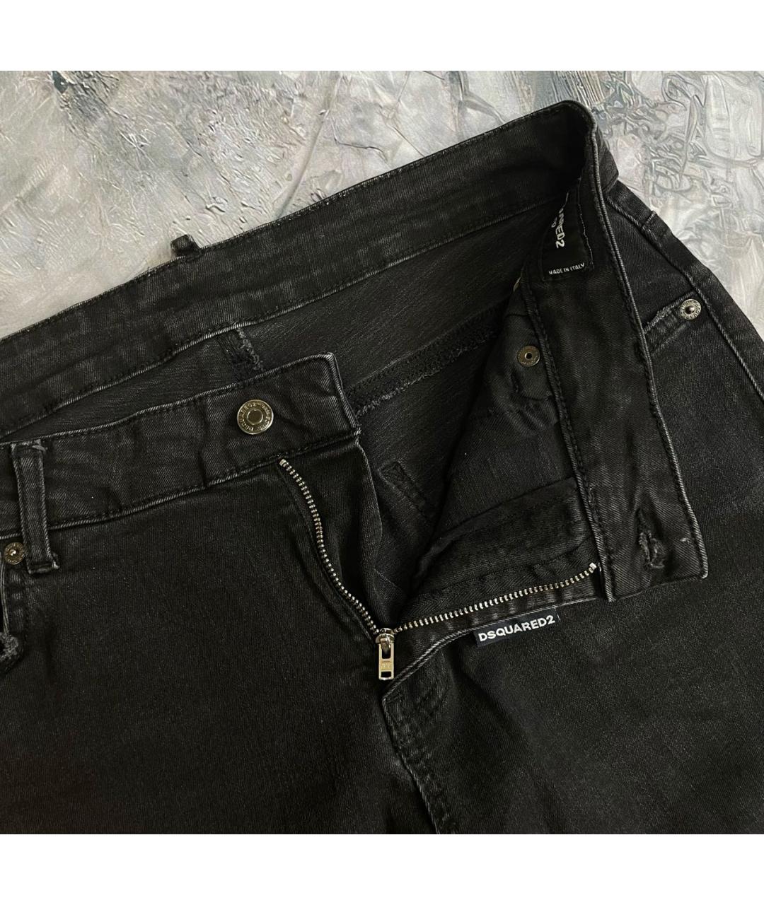 DSQUARED2 Черные хлопко-эластановые джинсы скинни, фото 6