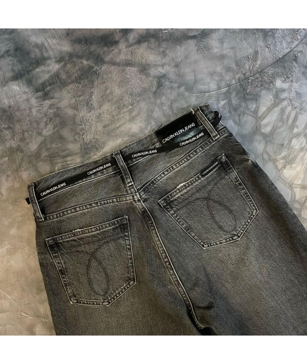 CALVIN KLEIN Черные хлопковые джинсы слим, фото 4