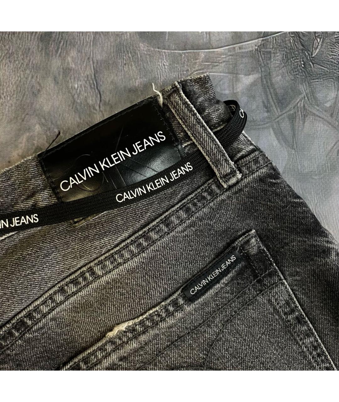 CALVIN KLEIN Черные хлопковые джинсы слим, фото 5