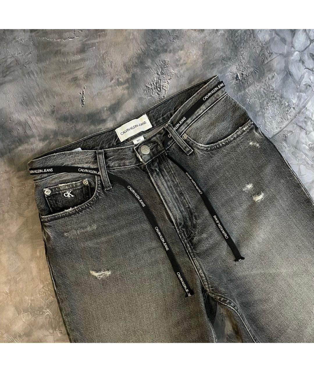 CALVIN KLEIN Черные хлопковые джинсы слим, фото 2