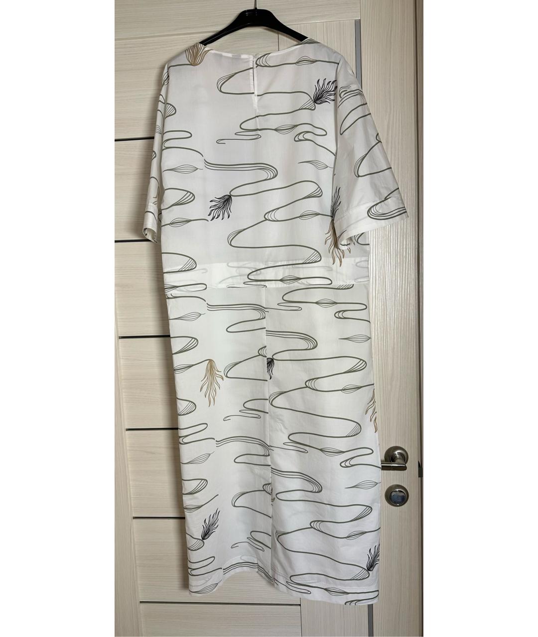 WEEKEND MAX MARA Белое хлопковое повседневное платье, фото 2