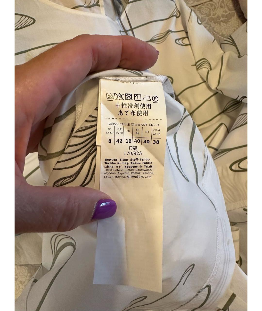 WEEKEND MAX MARA Белое хлопковое повседневное платье, фото 4