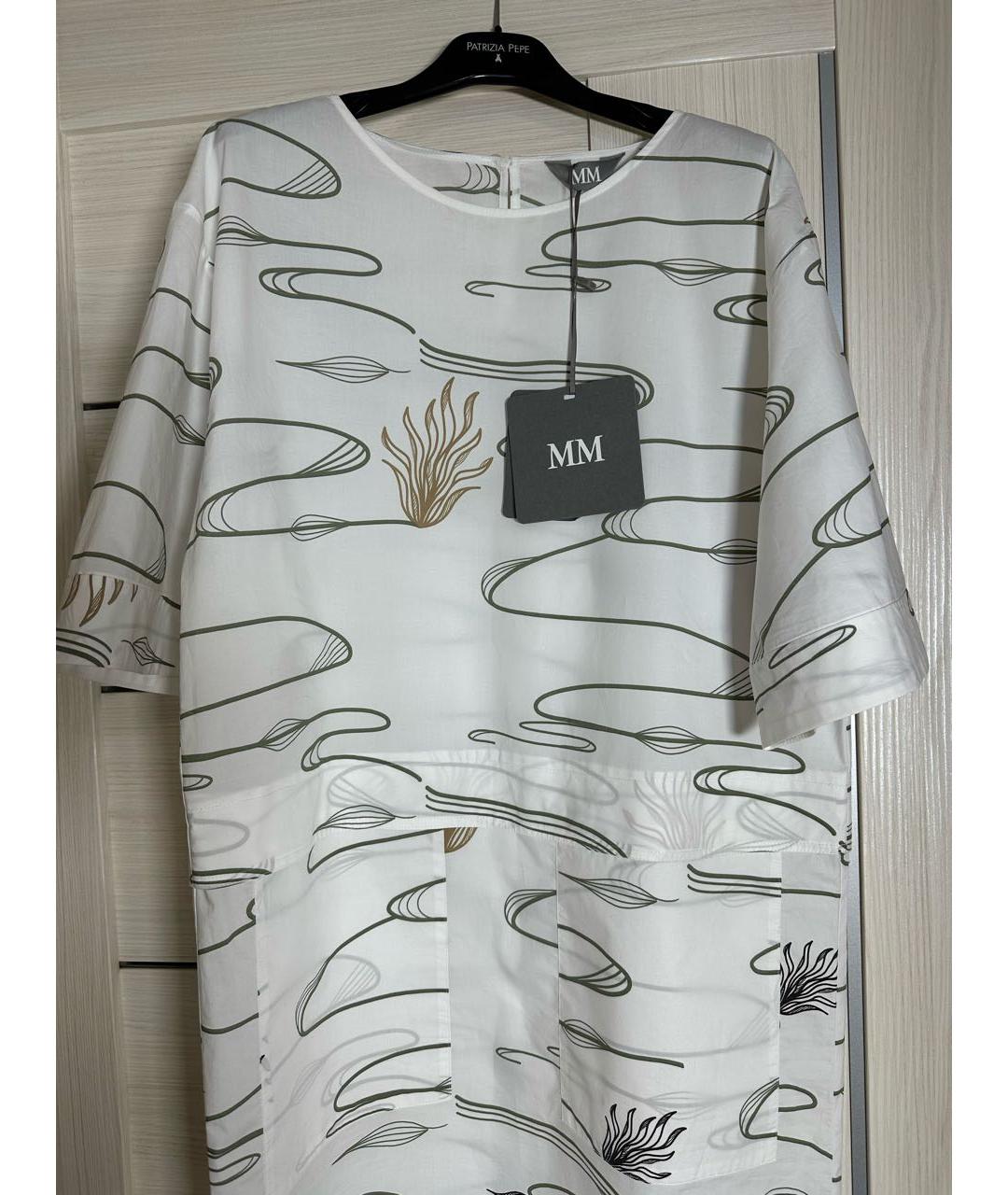 WEEKEND MAX MARA Белое хлопковое повседневное платье, фото 6