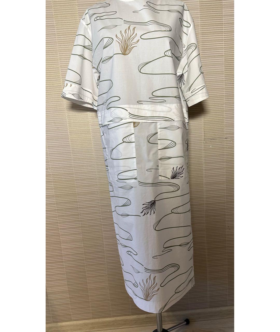 WEEKEND MAX MARA Белое хлопковое повседневное платье, фото 8