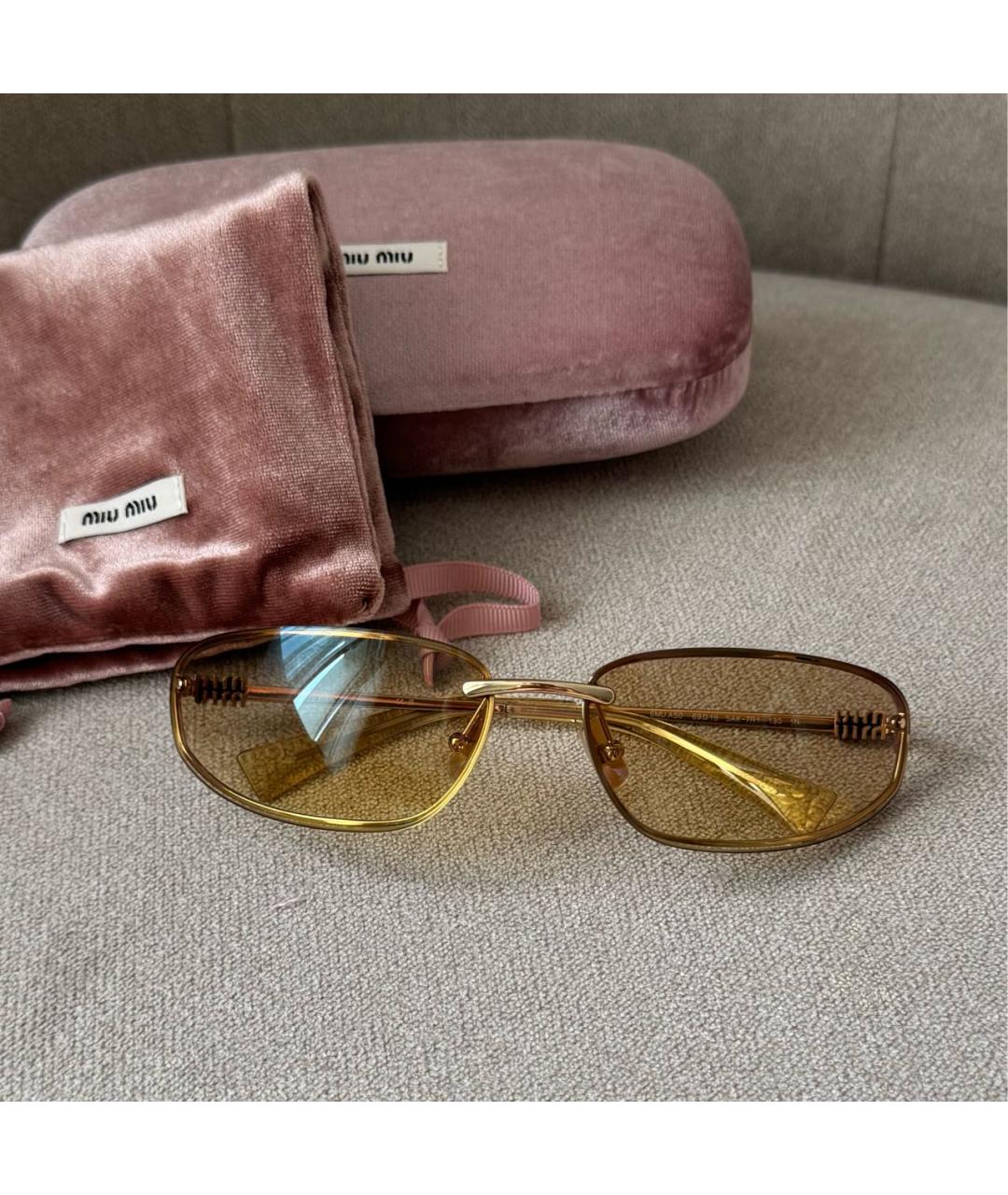 MIU MIU Металлические солнцезащитные очки, фото 2