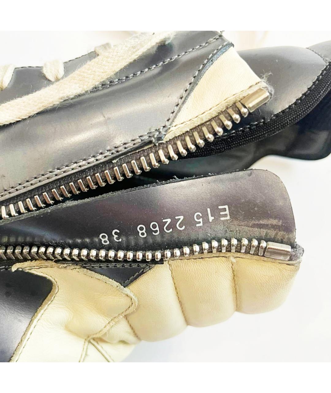 RICK OWENS Серебряные кожаные высокие кроссовки / кеды, фото 7