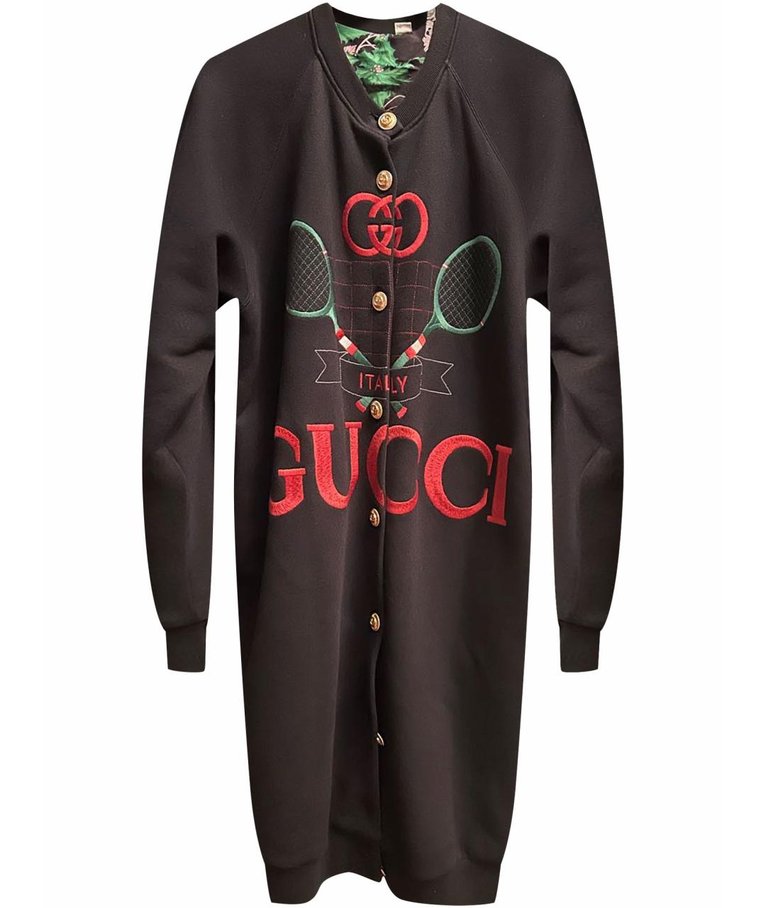 GUCCI Черный хлопковый кардиган, фото 1