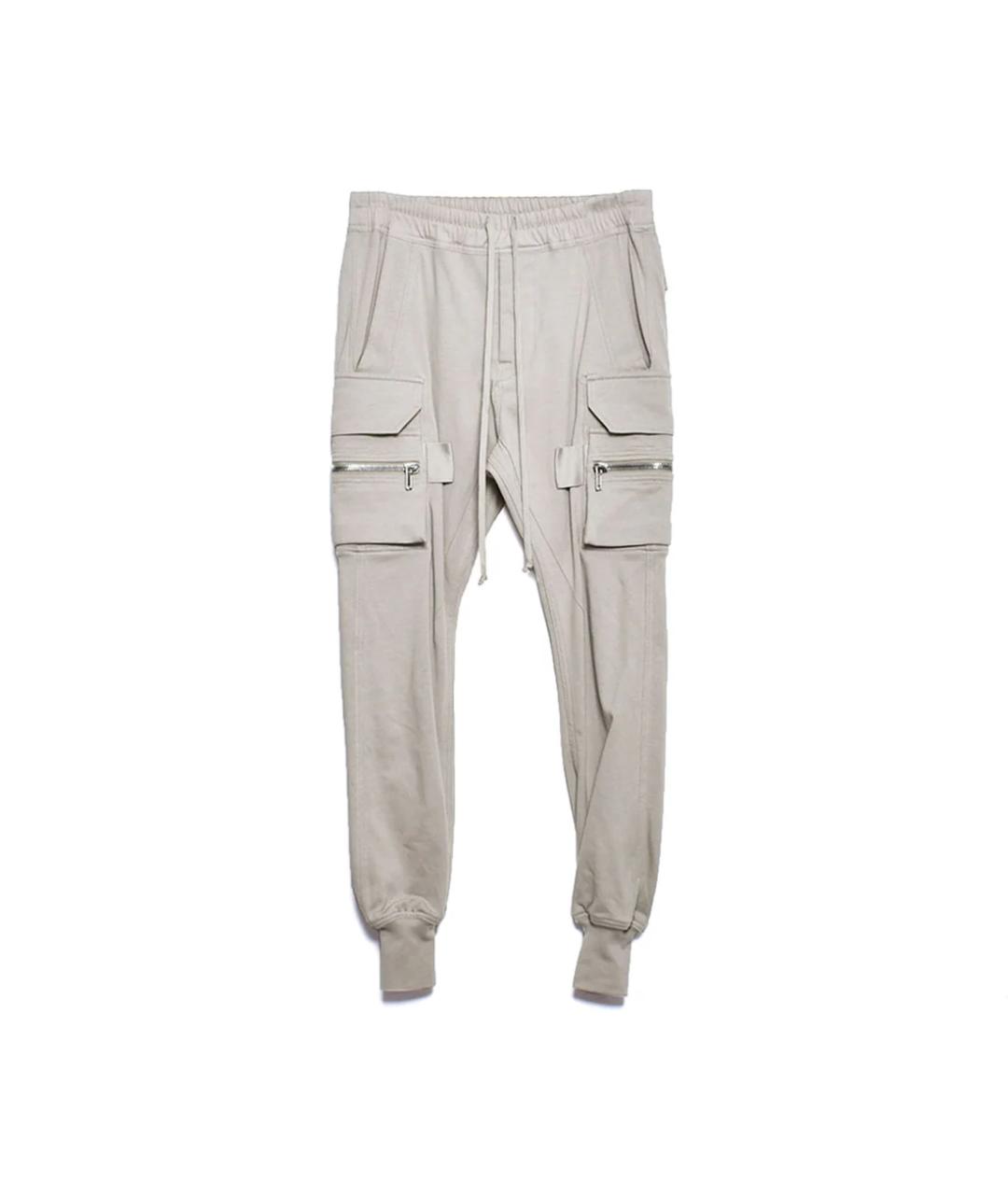 RICK OWENS Бежевые хлопковые повседневные брюки, фото 10