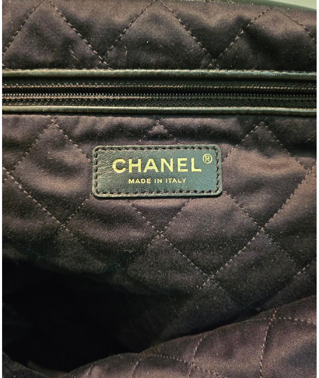 CHANEL Черная кожаная сумка тоут, фото 5