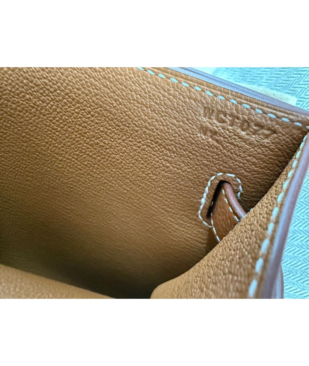 HERMES Коричневая кожаная барсетка, фото 5